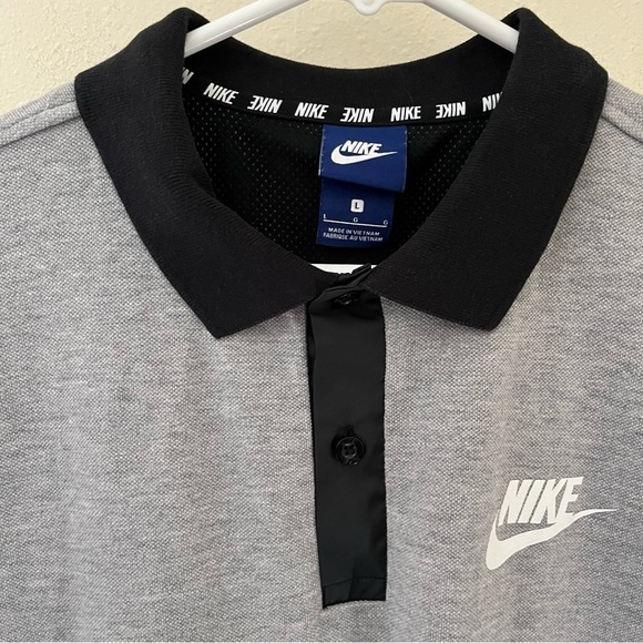 Nike Sportswear Blue Tag Grey/Black Polo Shirt Men’s Large - Picture 2 of 5
